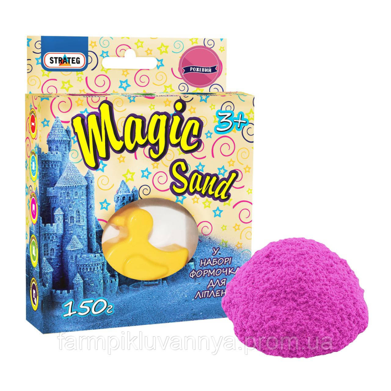 Кінетичний пісок Strateg Magic Sand рожевий з формочкою 150 г (39303) Кінетичний пісок Strateg Magic Sand рожевий з формочкою 150 г (39303)