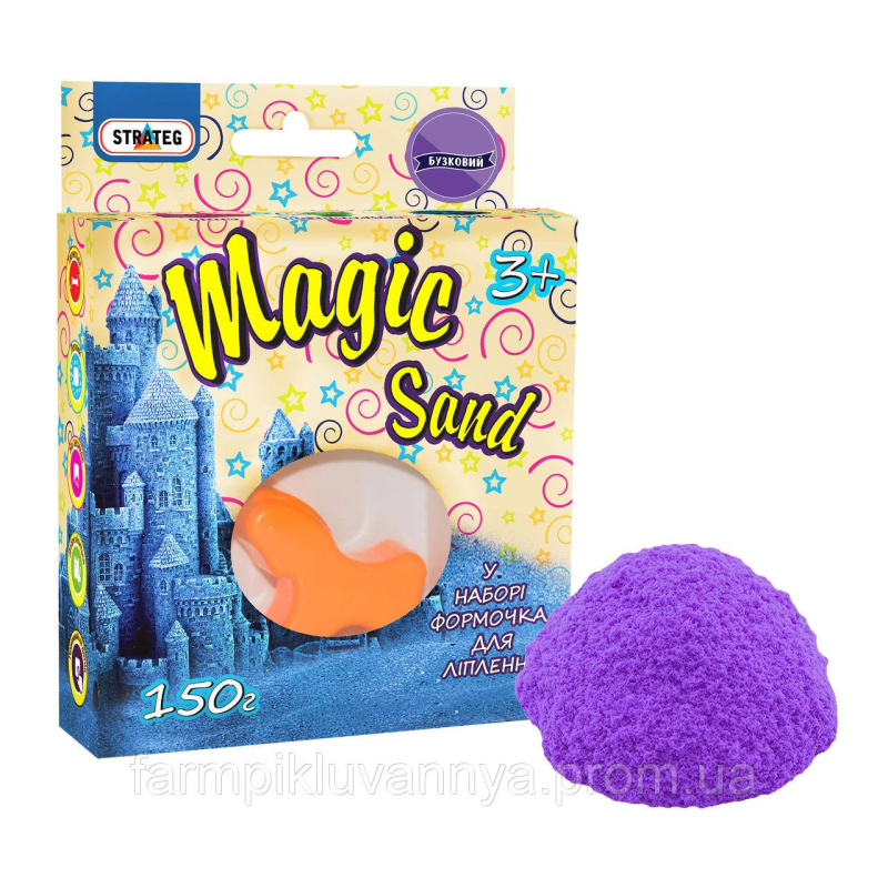Кінетичний пісок Strateg Magic Sand бузковий з формочкою 150 г (39304) Кінетичний пісок Strateg Magic Sand бузковий з формочкою 150 г (39304)