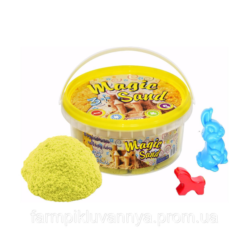 Кінетичний пісок Strateg Magic Sand жовтий у відрі 350 г (370-6) Кінетичний пісок Strateg Magic Sand жовтий у відрі 350 г (370-6)