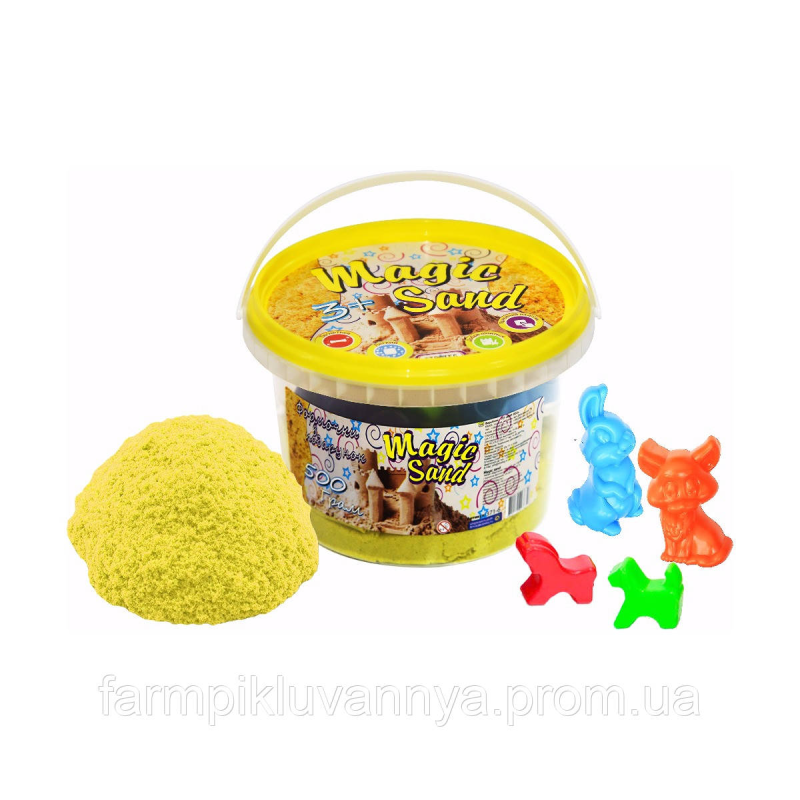 Кінетичний пісок Strateg Magic Sand жовтий у відрі 500г (371-6) Кінетичний пісок Strateg Magic Sand жовтий у відрі 500г (371-6)