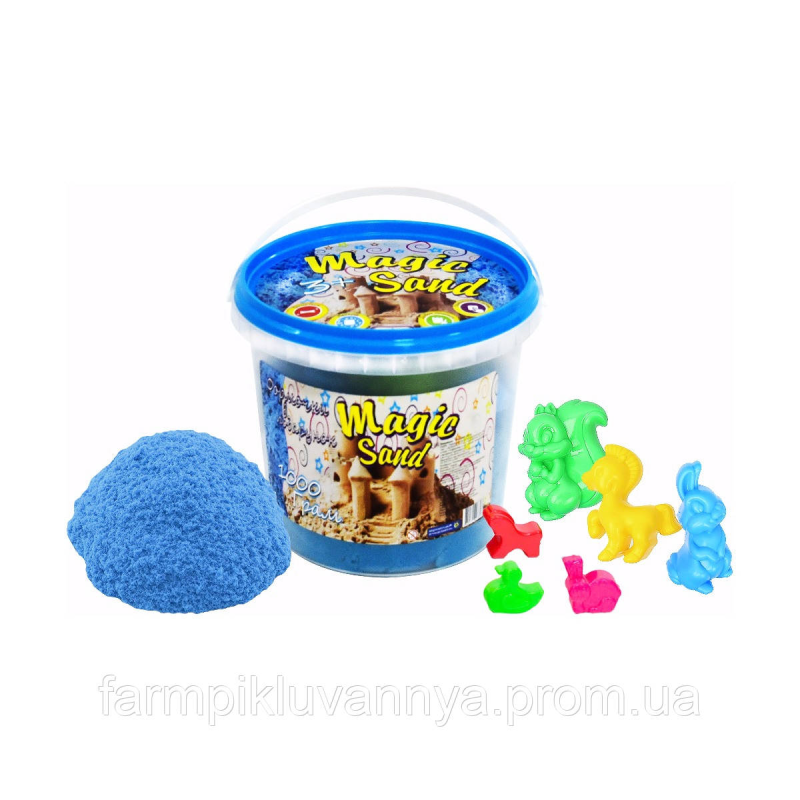 Кінетичний пісок Strateg Magic Sand блакитний у відрі 1 кг (372-2)