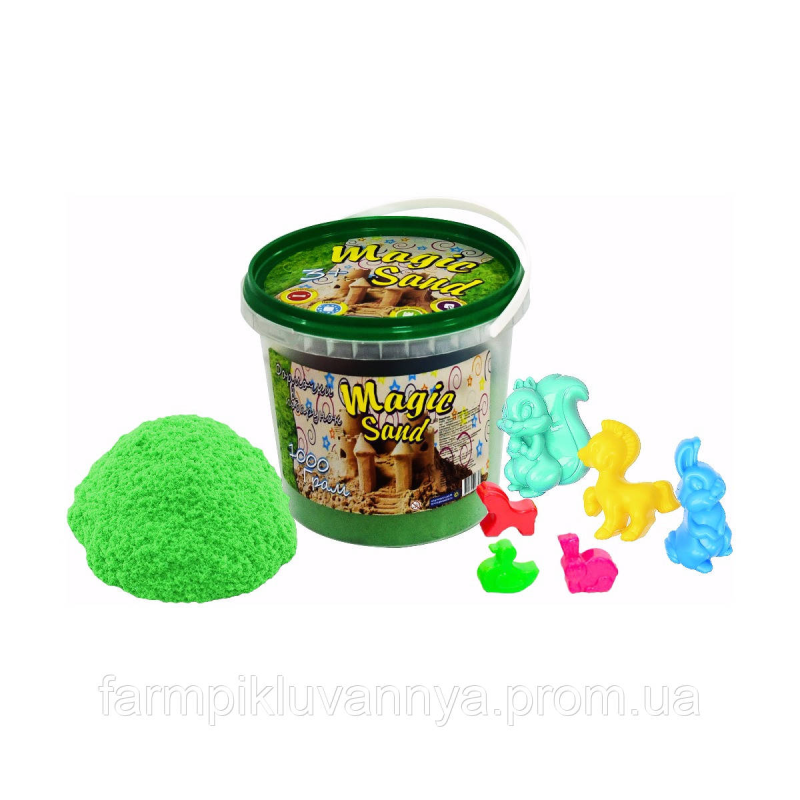 Кінетичний пісок Strateg Magic Sand зелений у відрі 1 кг (372-5) Кінетичний пісок Strateg Magic Sand зелений у відрі 1 кг (372-5)