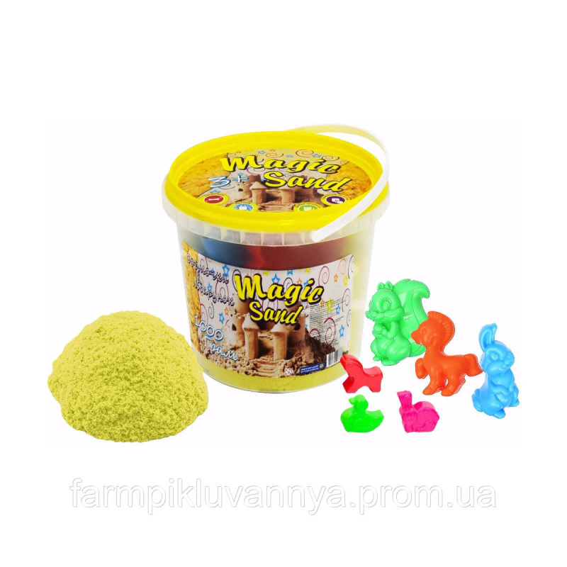Кінетичний пісок Strateg Magic Sand жовтий у відрі 1 кг (372-6) Кінетичний пісок Strateg Magic Sand жовтий у відрі 1 кг (372-6)
