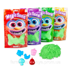 Кінетичний пісок Strateg Magic sand в пакеті 39404-2 зелений, 1 кг