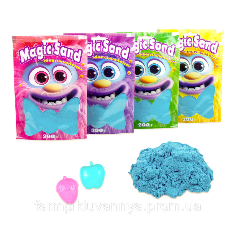 Кінетичний пісок Strateg Magic sand в пакеті 39401-3 блакитний, 0,200 кг Кінетичний пісок Strateg Magic sand в пакеті 39401-3 блакитний, 0,200 кг