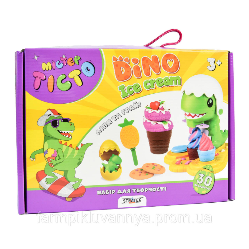Набір для творчості Містер тісто Dino Ice Cream Strateg українською мовою (41024) Набір для творчості Містер тісто Dino Ice Cream Strateg українською мовою (41024)