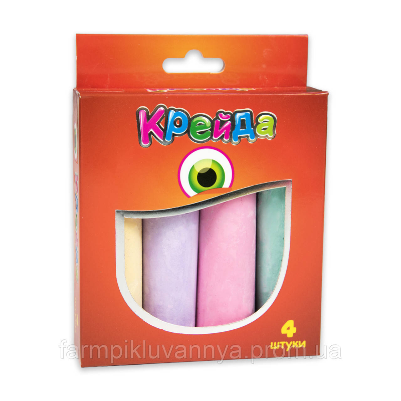 Крейда Strateg Велика кругла різнокольорова - 4 шт (50101) Крейда Strateg Велика кругла різнокольорова - 4 шт (50101)