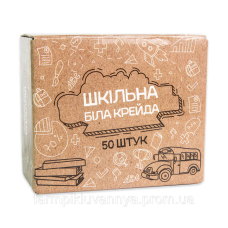 Крейда Шкільна біла - 50 штук Strateg  (50133)