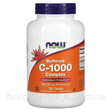 Вітамін С-1000, Buffered C-1000, Now Foods, буферизований, комплекс, 180 таб