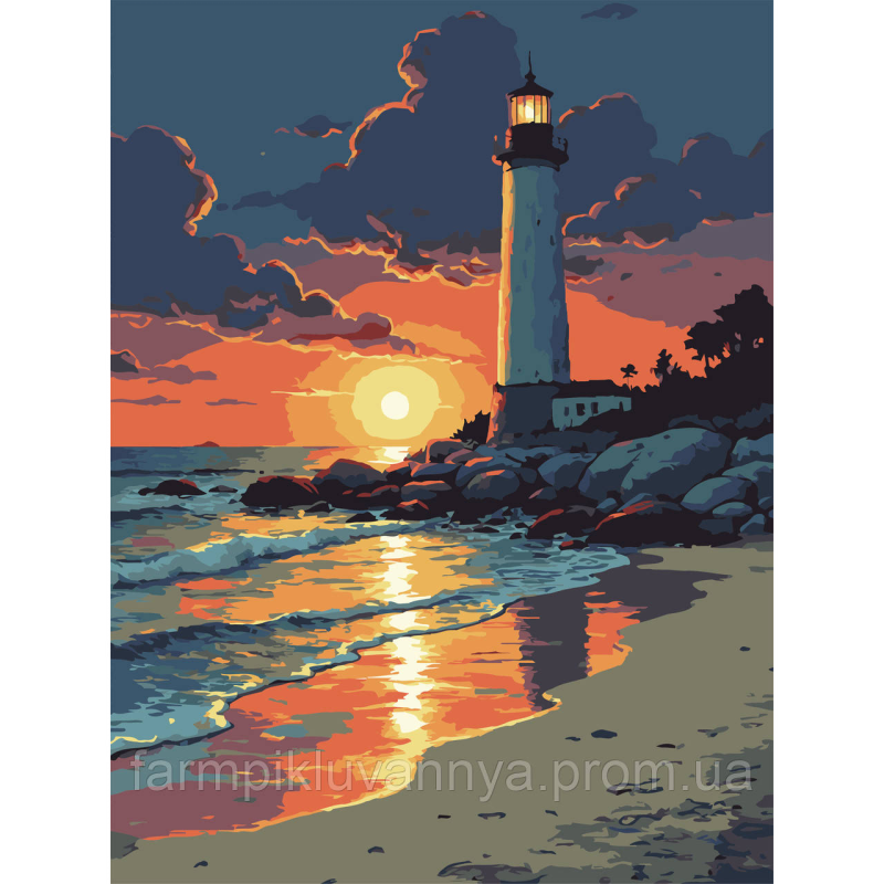 Картина за номерами Strateg Маяк на заході  30Х40 (SS-1299)