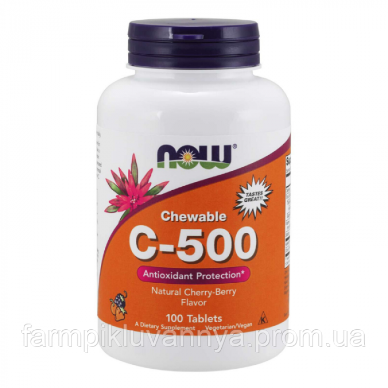 Вітаміни Now foods C-500 CHEW Cherry 100 таблеток