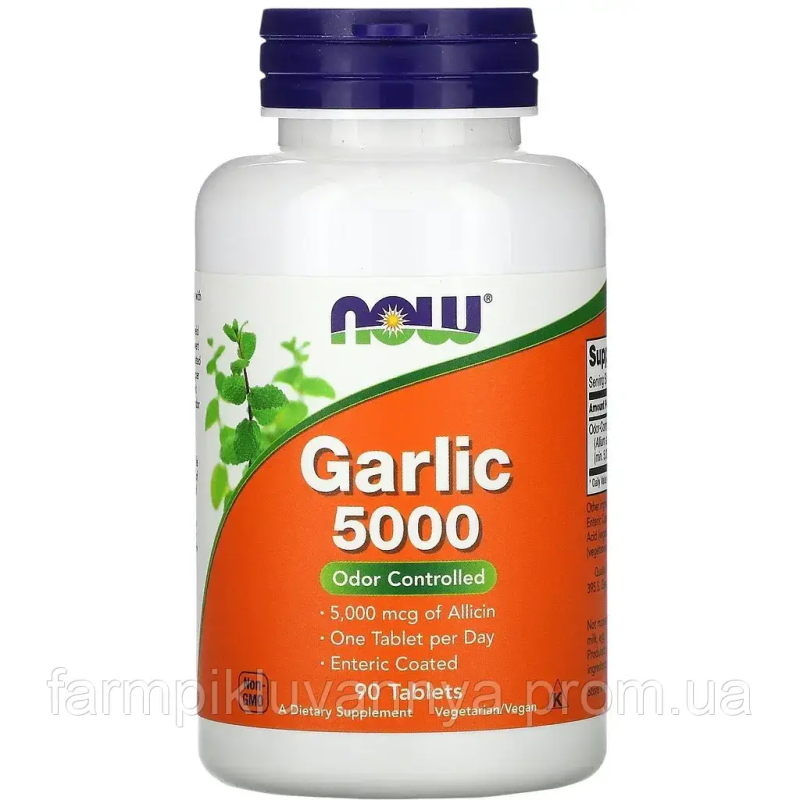 Екстракт часнику 5000 мг, Now Foods Garlic 5000, 90 табл. Екстракт часнику 5000 мг, Now Foods Garlic 5000, 90 табл.