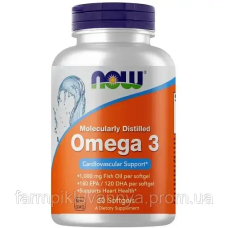 Жирні кислоти Now Foods Омега-3 1000 мг 100 желатинових капсул