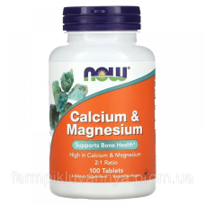 Кальцій та магній, Calcium & Magnesium 2:1 Ratio, Now Foods 100 таб