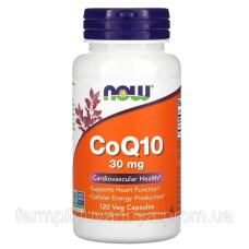 Коензим Q10 CoQ10 30 мг натуральна домішка Now Foods 120 капс