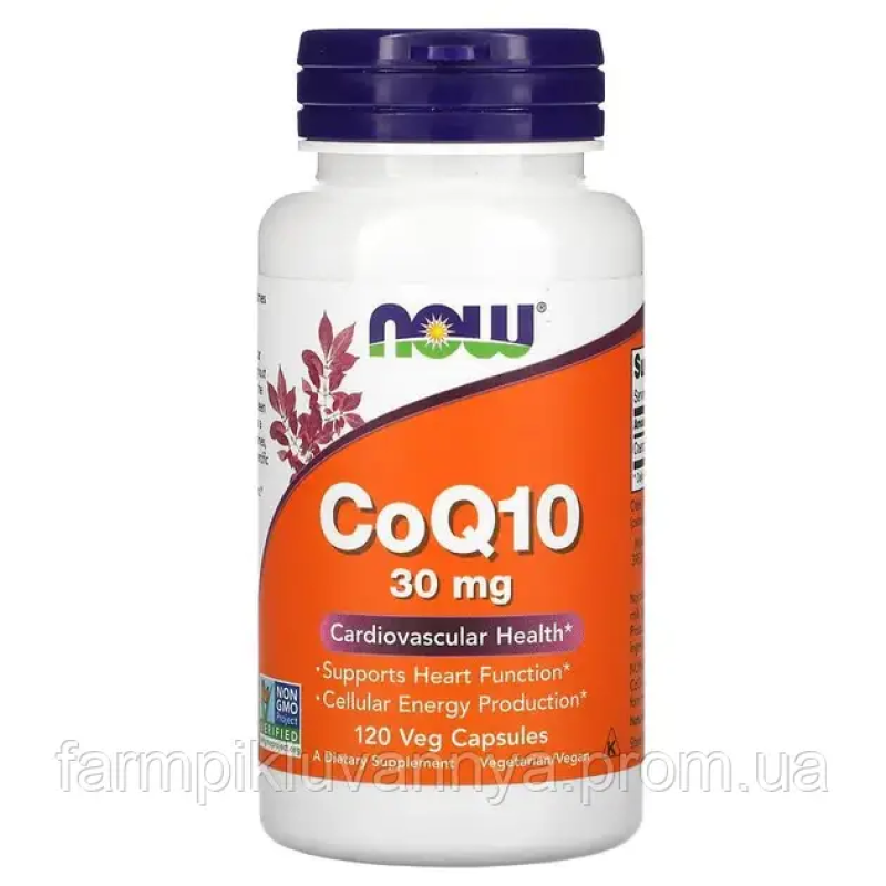 Коензим Q10 CoQ10 30 мг натуральна домішка Now Foods 120 капс