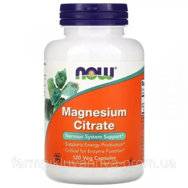 Магнію цитрат, Magnesium Citrate, Now Foods, 400 мг  120 капс