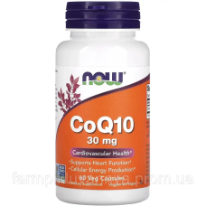 Натуральна домішка Now Foods CoQ10 30 мг 60 веган-капсул