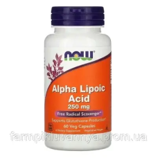 Альфа-липоевая кислота 250 мг, Alpha Lipoic Acid, Now Foods 60 капс.