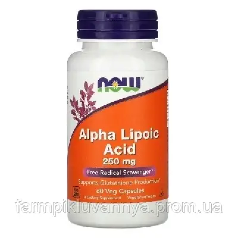 Альфа-липоевая кислота 250 мг, Alpha Lipoic Acid, Now Foods 60 капс. Альфа-липоевая кислота 250 мг, Alpha Lipoic Acid, Now Foods 60 капс.