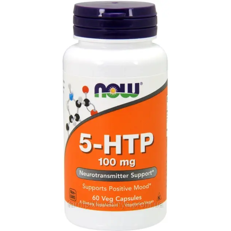 Амінокислота Now Foods 5-HTP (Гідрокситриптофан) 100 мг 60 гелевих капс.