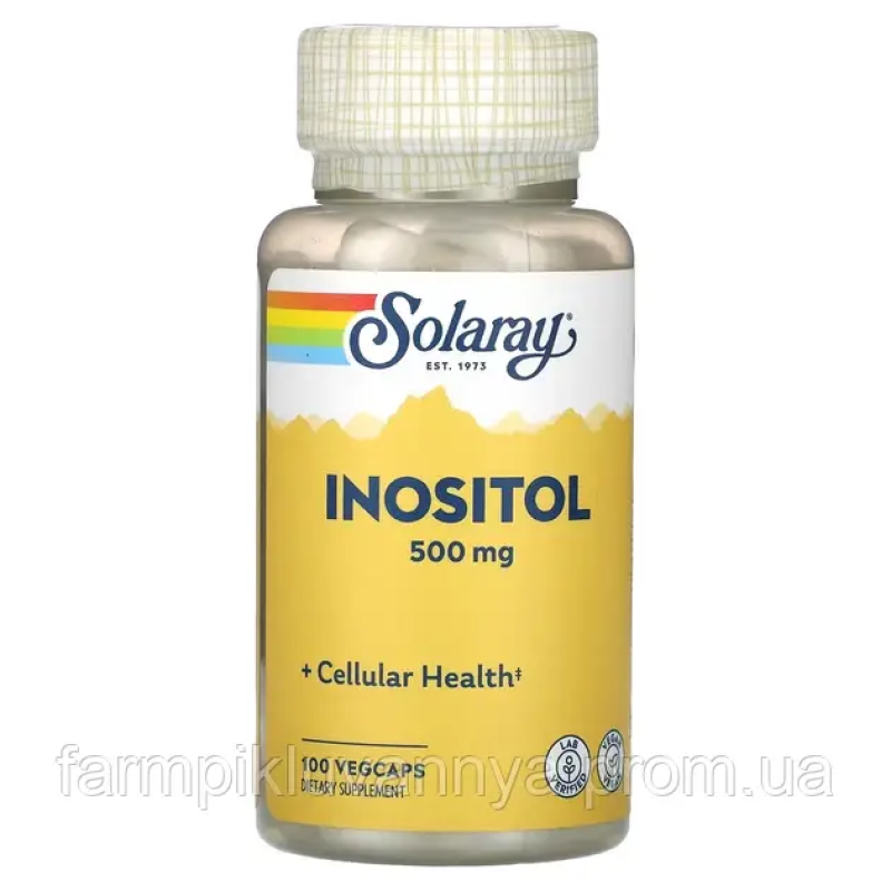 Інозітол Inositol SOLARAY 500 мг 100 капс Інозітол Inositol SOLARAY 500 мг 100 капс