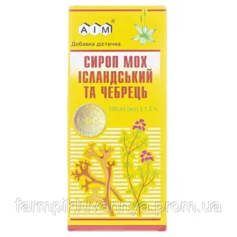 СИРОП “МОХ ІСЛАНДСЬКИЙ ТА ЧЕБРЕЦЬ“ 100 мл НВФК ЕЙМ Україна